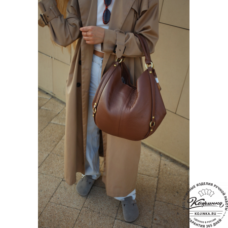 Женская кожаная сумка "Миллениум" (светло-коричневая)